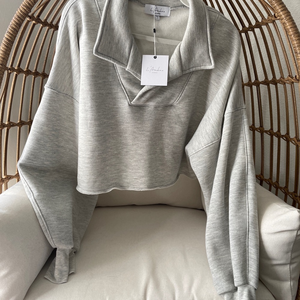 L’Academie Collared, Cropped Pullover